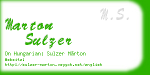 marton sulzer business card