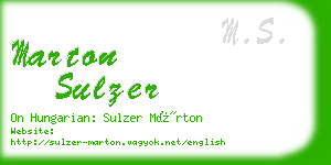 marton sulzer business card
